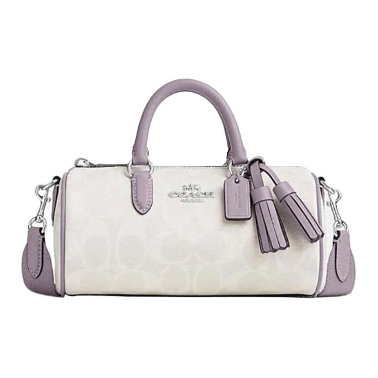 Женская сумка COACH Lacey 20 (бело-фиолетовая)