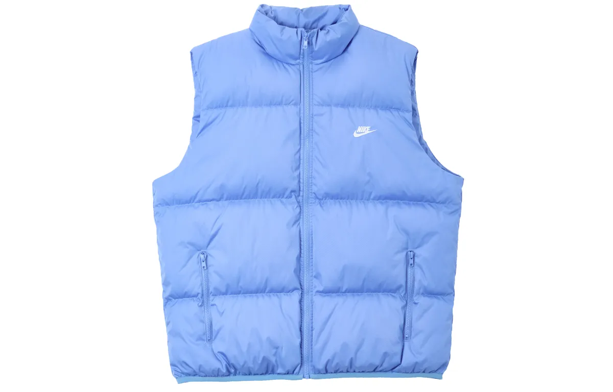 Nike Vests Men's Polar Blue Stand Collar Moderate Straight Fit