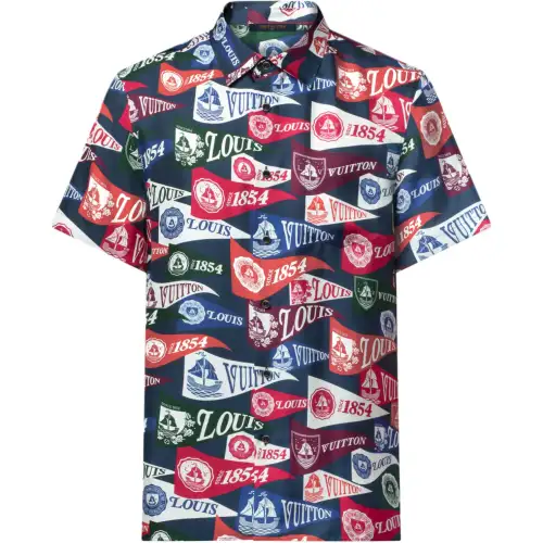 Louis Vuitton Printed Short-Sleeved Silk-Blend Shirt
