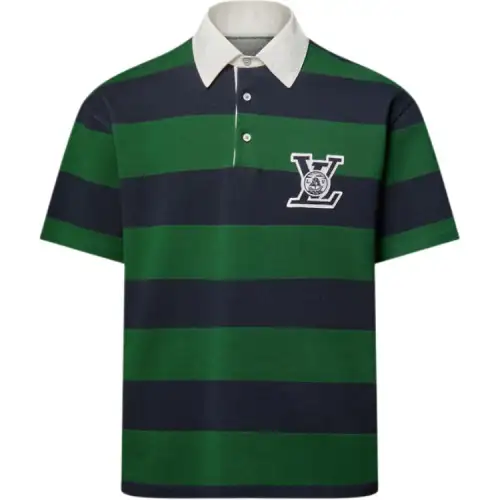 LOUIS VUITTON Striped Short Sleeved Polo Shirt