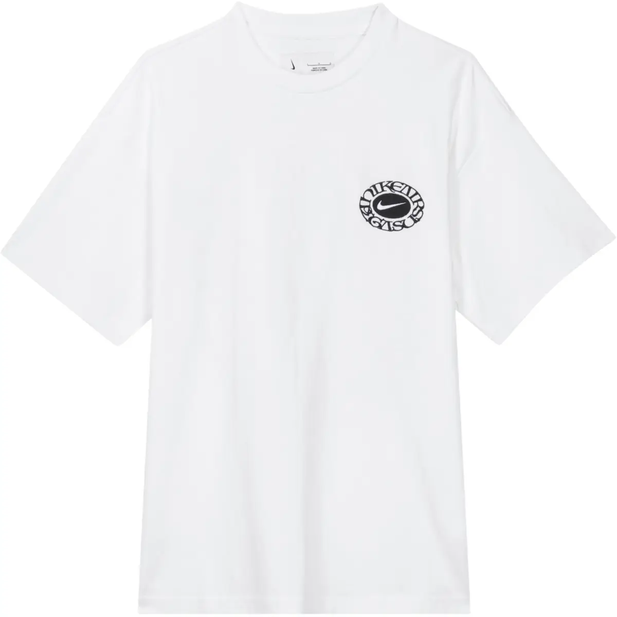 Nike T-Shirts Unisex White Crew Neck Moderate Straight Fit