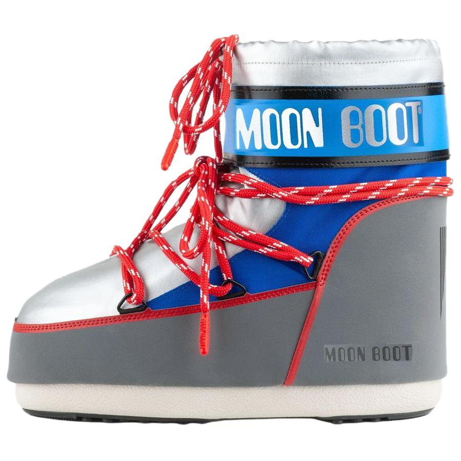 Женские сапоги Moon Boot Icon Low (серебристые)