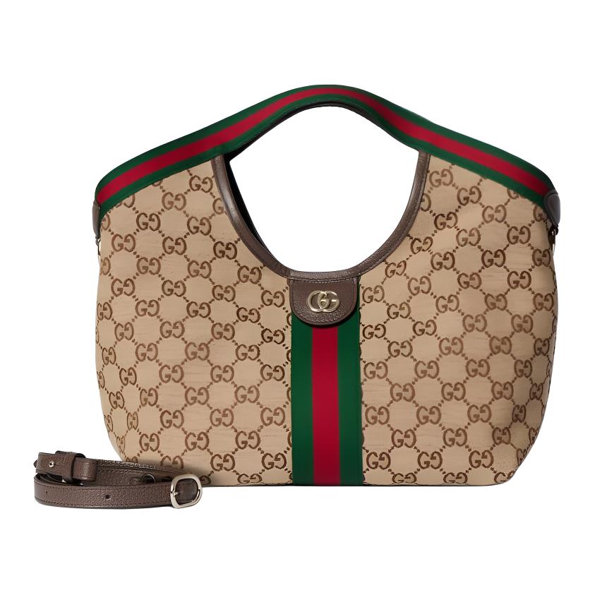 Женская сумка-тоут Gucci GUCCI Giglio Tote (бежево-коричневая)
