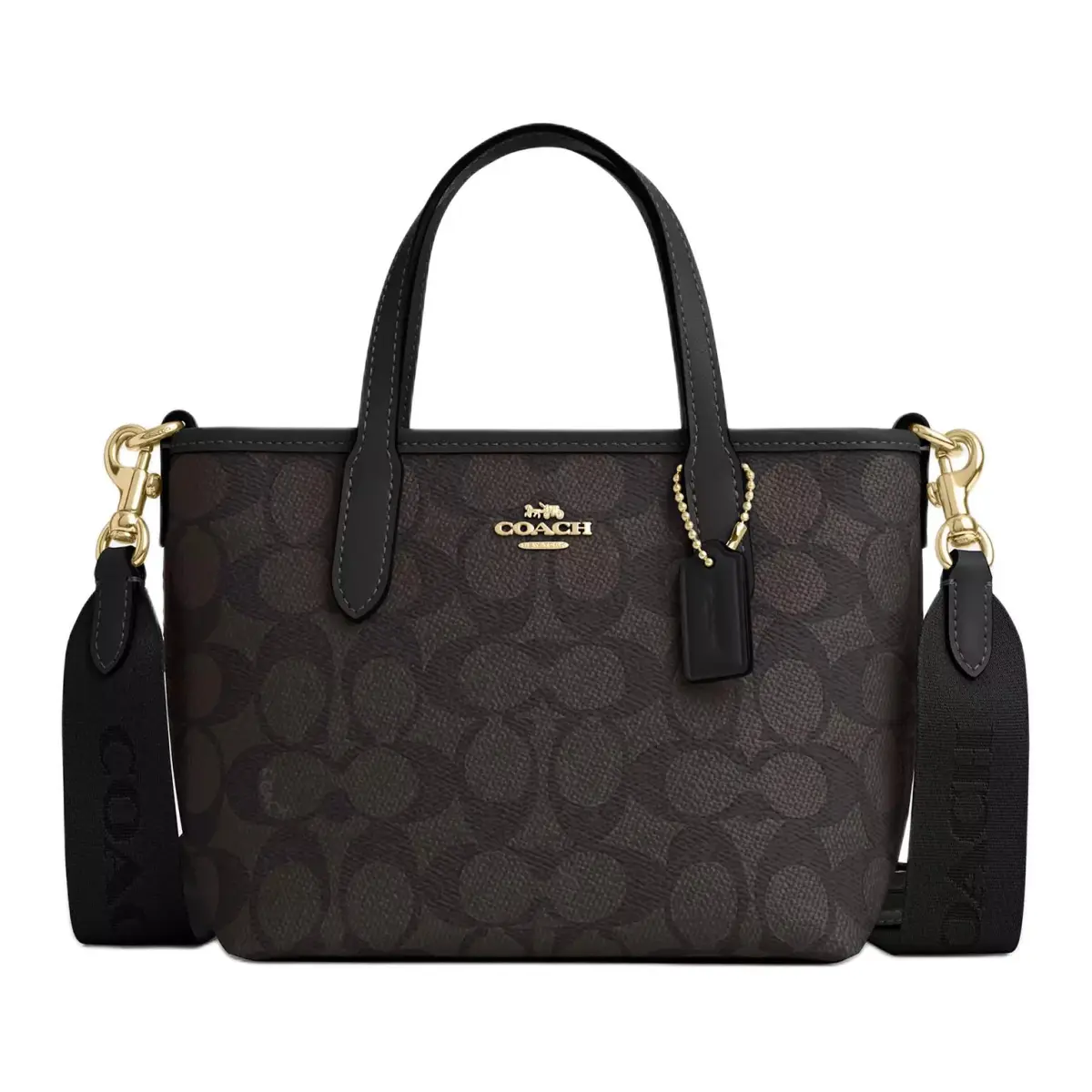 COACH City Artificial Leather Tote Bag, Shopping Bag, Handbag Mini Women's Black
