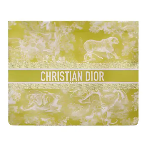 DIOR Travel Technical Fabric Clutch Coin Purse Shoulder Bag Women's Green Yellow