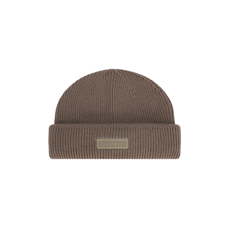 CALVIN KLEIN Sheep Wool Beanies Unisex Coffee