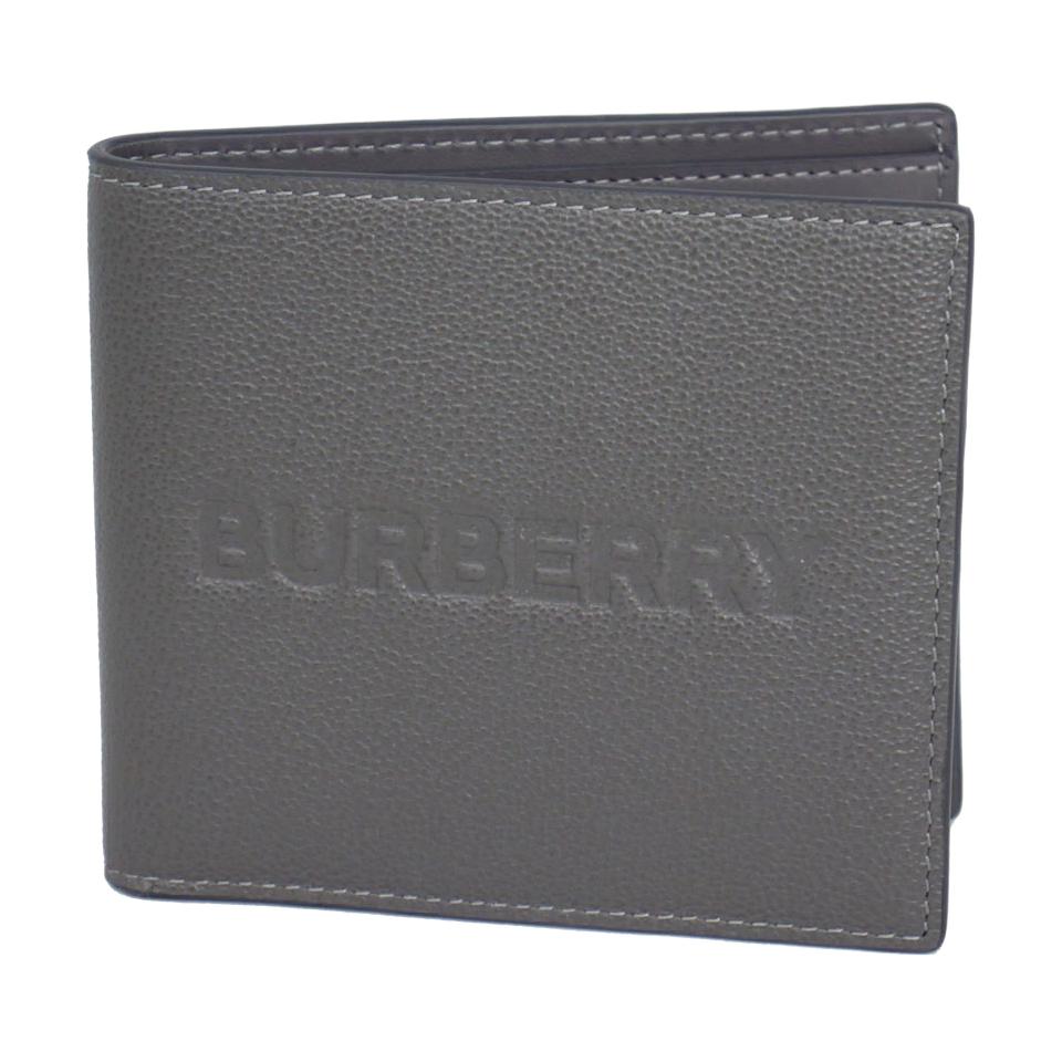 Burberry Embossed Leather Bifold Wallet Grey