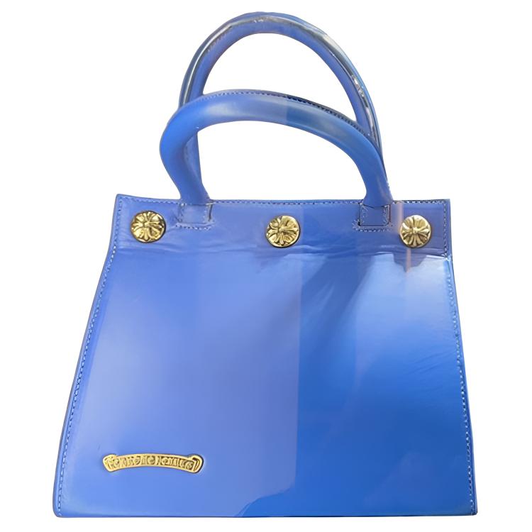 Chrome Hearts Patent Leather Handbag Women's Blue