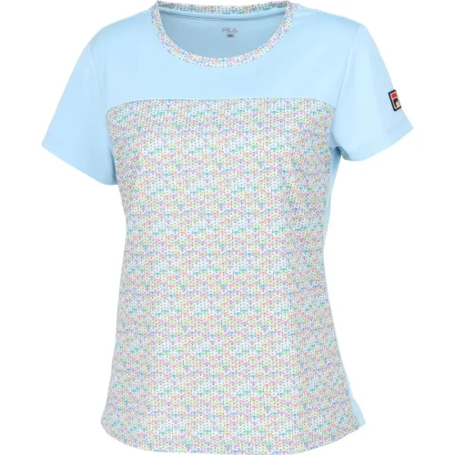FILA Tennis Tops Women's Navy Blue Crew Neck Moderate