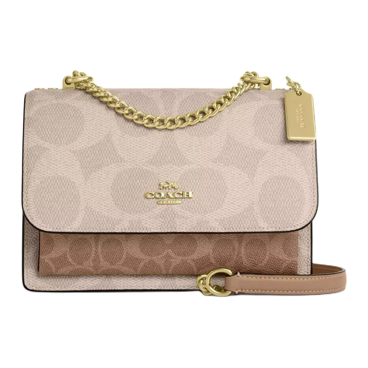 COACH Klare Coated Canvas Crossbody Bags Small Women's Sand & Brown & Umber