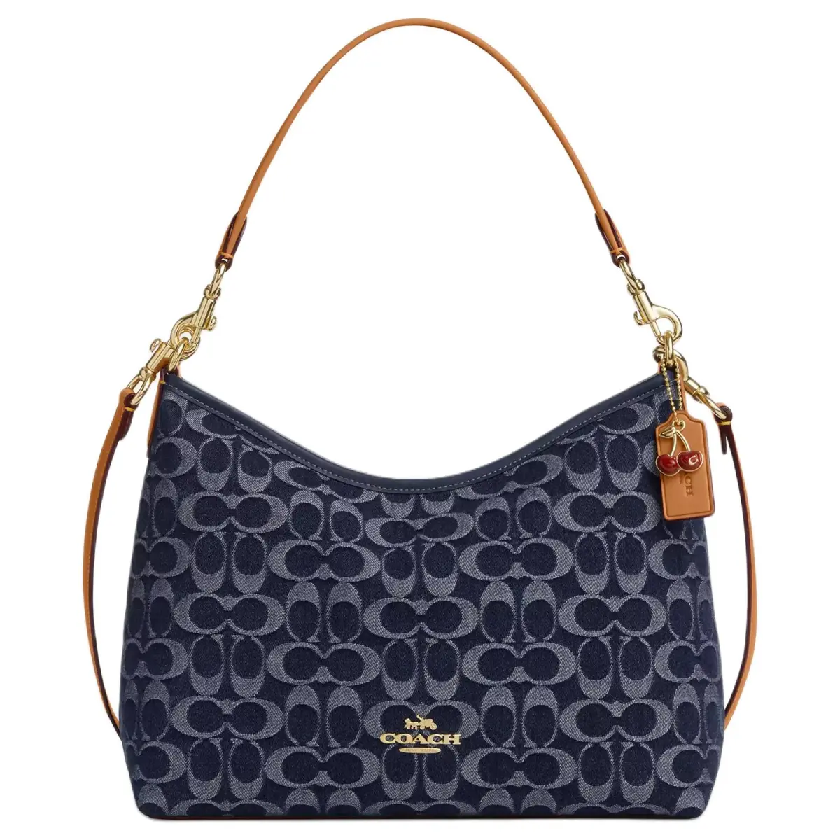 COACH Laurel Fabric Shoulder Bag Large Women's Denim Blue