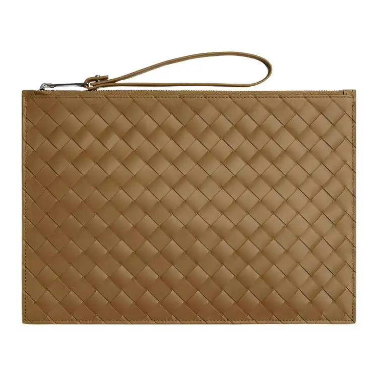 Bottega Veneta Cow Leather Clutch Large Women's Brown