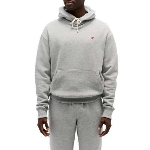 New Balance Sweatshirts Men's Light Gray Hooded Moderate Regular
