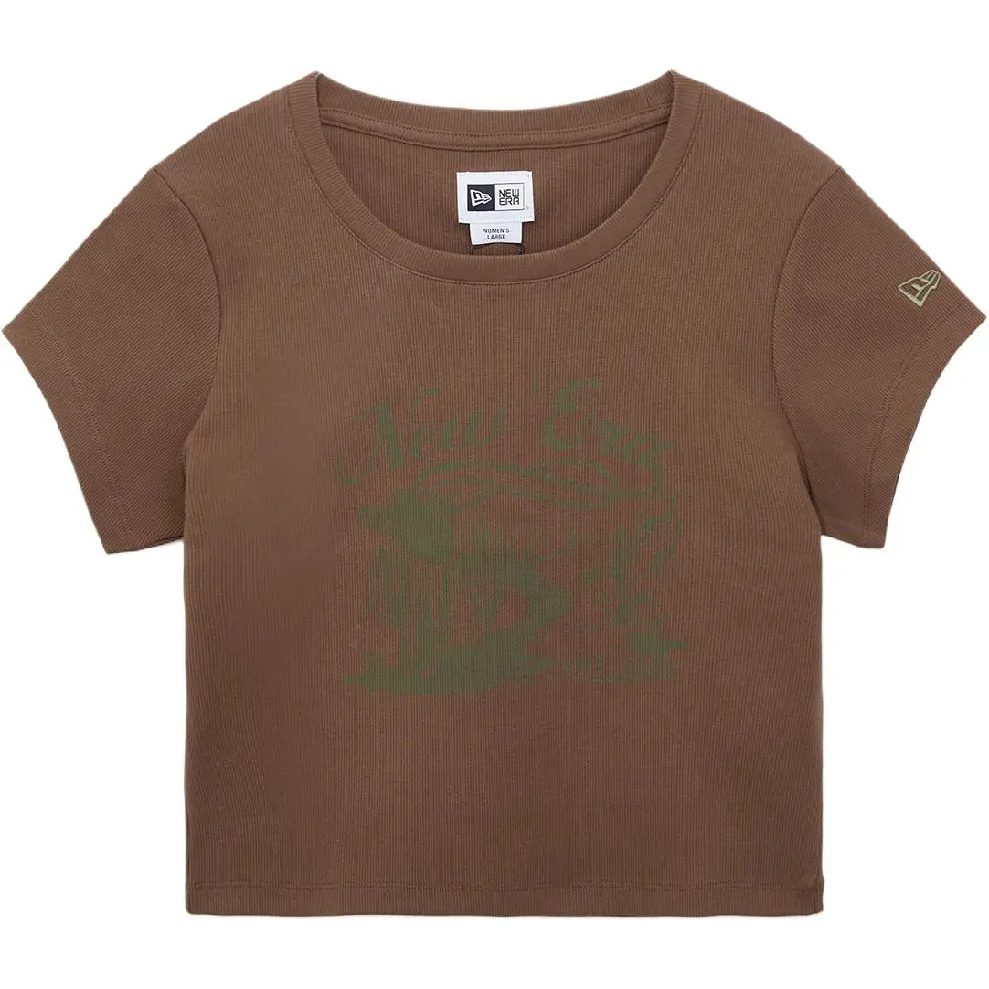 New Era T-Shirts Women's Brown Crew Neck Moderate