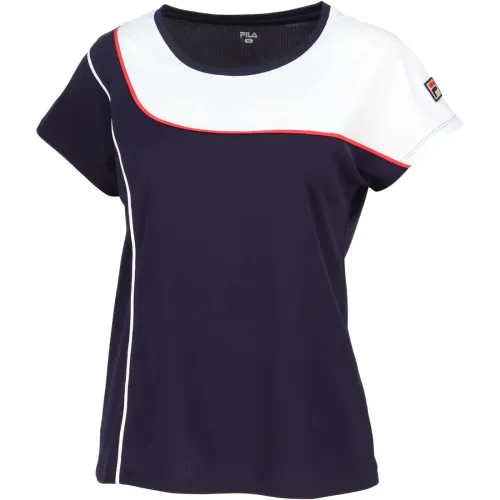 FILA Curve Design Aqua Twist Air Stripe Tennis Top Women's