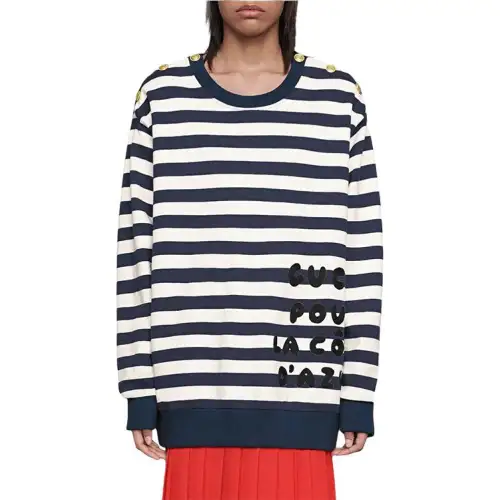 GUCCI Sweatshirts Women's Blue Crew Neck Moderate Regular