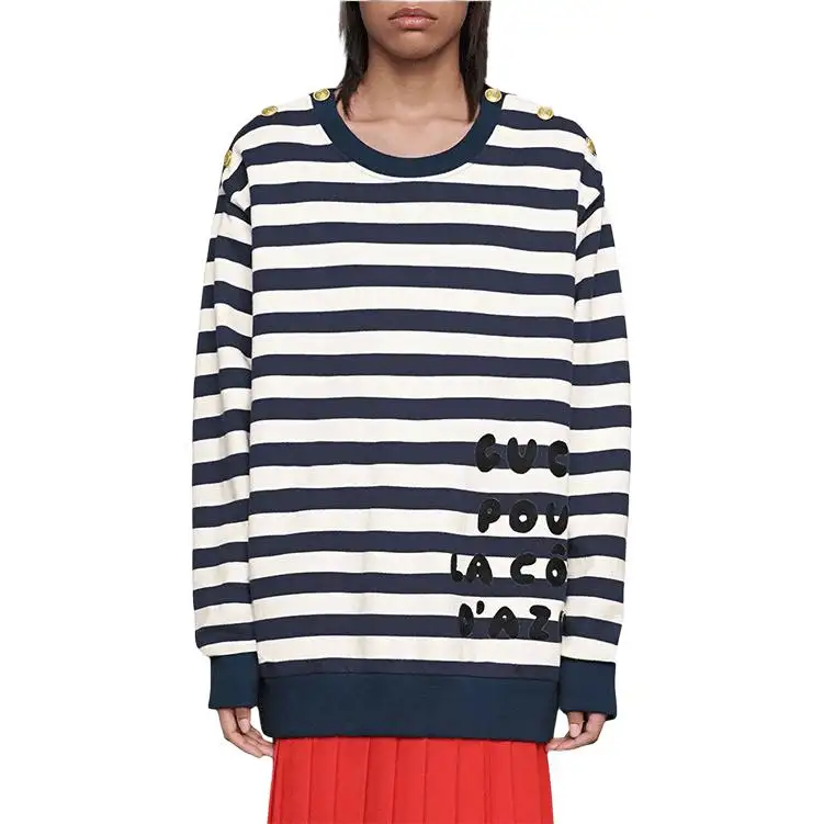 GUCCI Sweatshirts Women's Blue Crew Neck Moderate Regular