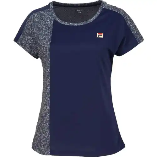 FILA Tennis Tops Women's Marine Blue Crew Neck Moderate