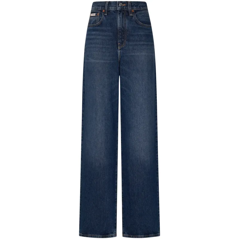 Calvin Klein Jeans Women's VSM-Denim Blue Moderate Wide Leg Pants