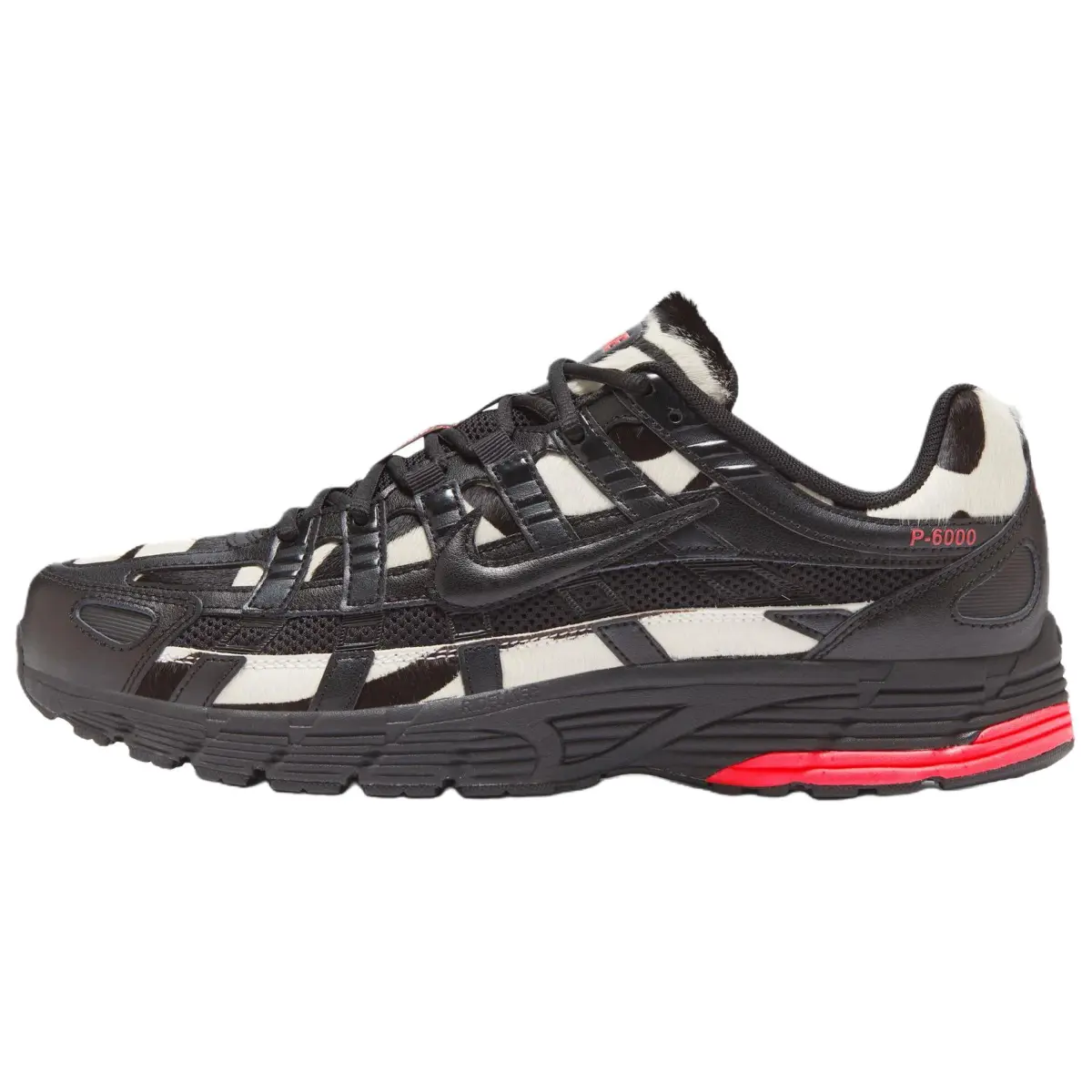 Nike P 6000 Low top Rubber Foam Running Shoes Men's Black White Red