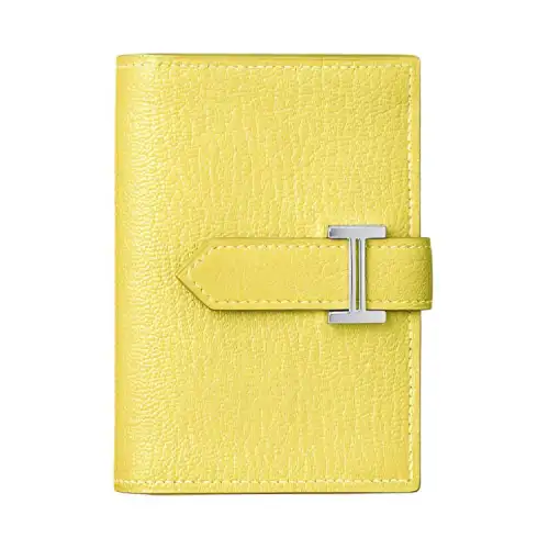 HERMES Mysore Goatskin Wallet Women's Lime
