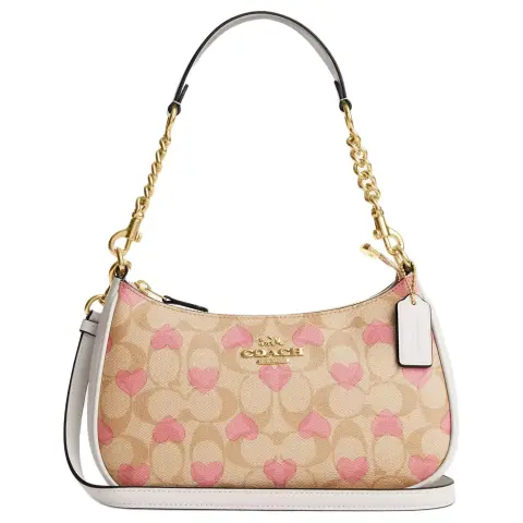 COACH PVC With Skin Shoulder Bag, Crossbody Bag, Shoulder Bag Medium Women's Light Khaki
