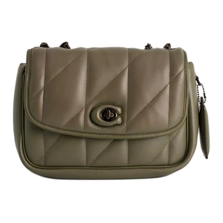 COACH Madison Sheepskin With Cow Leather Shoulder Bag Medium Women's Army Green