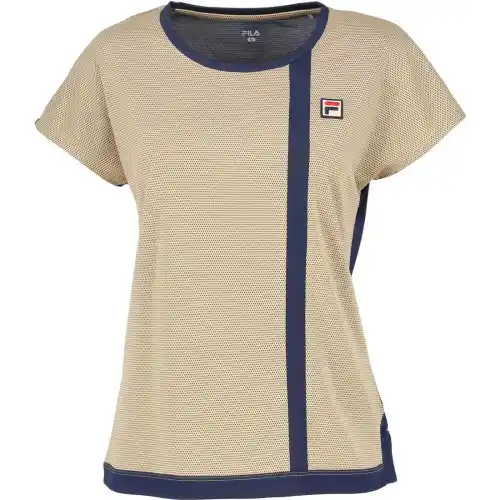 FILA Tennis Tops Women's Beige Crew Neck Moderate