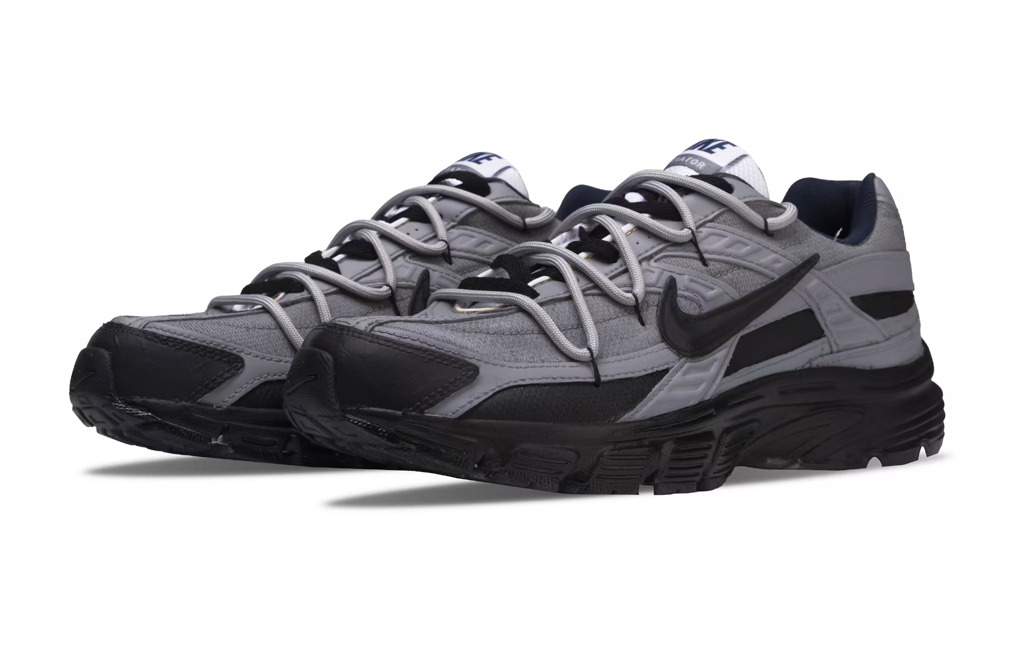 Nike Initiator Cow Split Leather Cushioning Low top Casual Running Shoes Unisex Black Gray