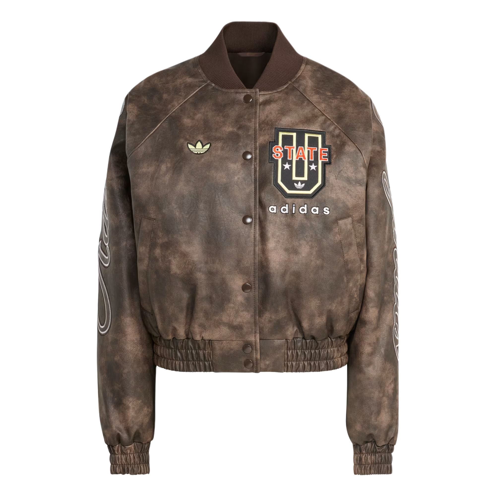 Adidas Originals Athl Dept Vintage Faux Leather Jacket