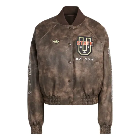 Adidas Originals Athl Dept Vintage Faux Leather Jacket