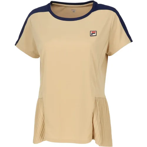 FILA Tennis Tops Women's Beige Crew Neck Moderate