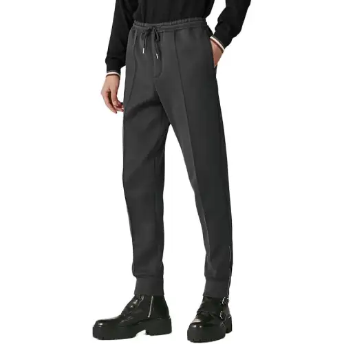 HERMES Casual Pants Men's Black Gray Color Moderate Slim Fit Pants