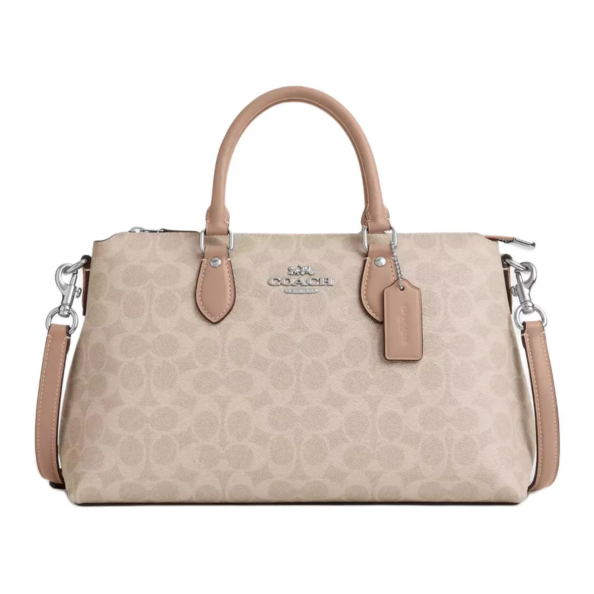 COACH PVC Shoulder Bag, Crossbody Bag, Handbag Large Women's Khaki