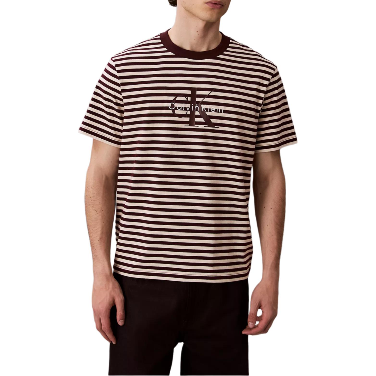Мужская футболка CALVIN KLEIN Logo Stripe (белая)