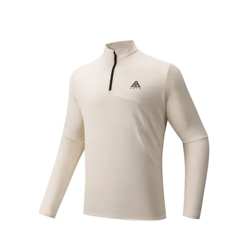 ANTA T Shirts Men's Fish Belly White 1 Stand Collar