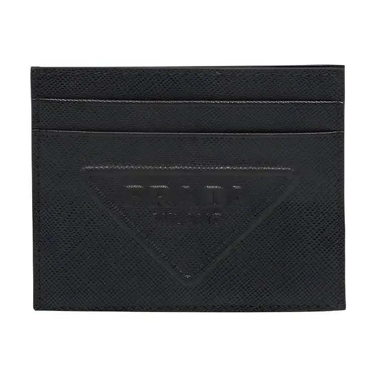 PRADA Saffiano Leather Card Holder Card Holder Men's Black