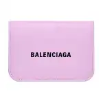 Balenciaga Cash Calfskin Wallet Mini Women's Light Purple