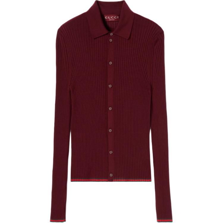 Мужская футболка Gucci GUCCI FW25 Polo (бордовая)