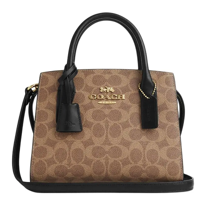 COACH ANDREA CARRYALL Artificial Leather, Cow Split Leather Shoulder Bag, Crossbody Bag, Handbag Small Women's