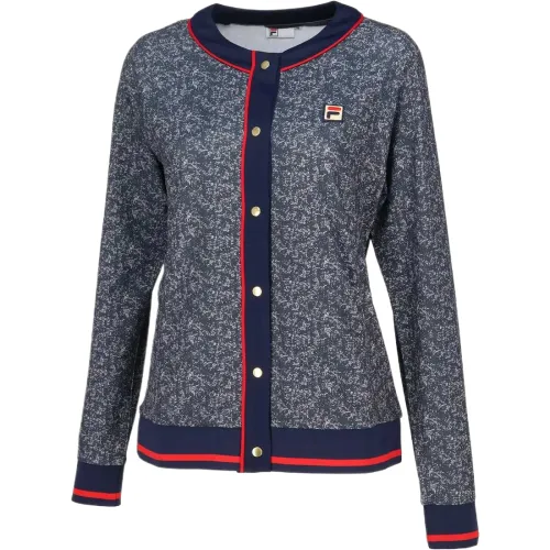 FILA Tennis Tops Women's Navy Blue Crew Neck Moderate