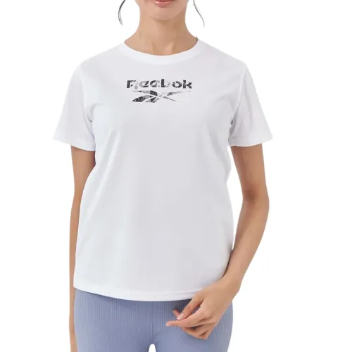 Reebok T Shirts Women's White Crew Neck
