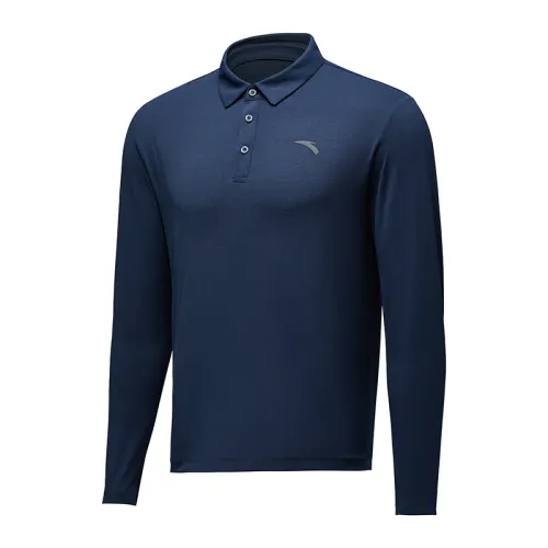 ANTA Polo Shirts Men's Midnight Blue Polo Collar Moderate Straight Fit