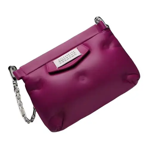 Maison Margiela Glam Slam Leather Cloud Bag One Shoulder Crossbody Clutch Women's Rose Red