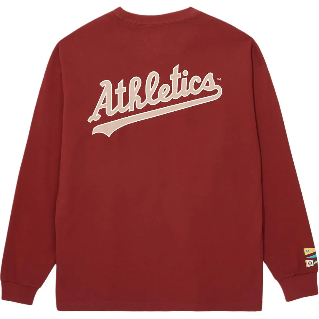 New Era T-Shirts Unisex Dark Red Crew Neck Moderate
