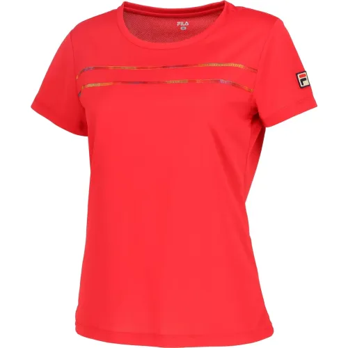 FILA Tennis Tops Women's Red Crew Neck