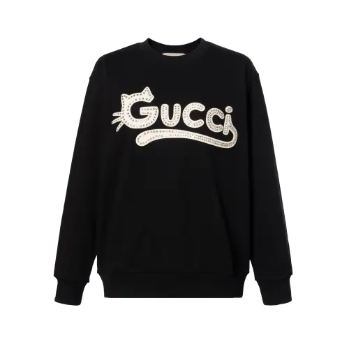 GUCCI Pre Owned 2010s Logo appliqué Cotton Sweatshirt