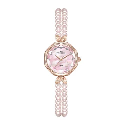 Disney Disney, marine genuine design fashionable universal synthesized bracelet pearl, quartz metal gold watch, watch strap, women's watch, dial, gift box, mermaid, quartz mechanism