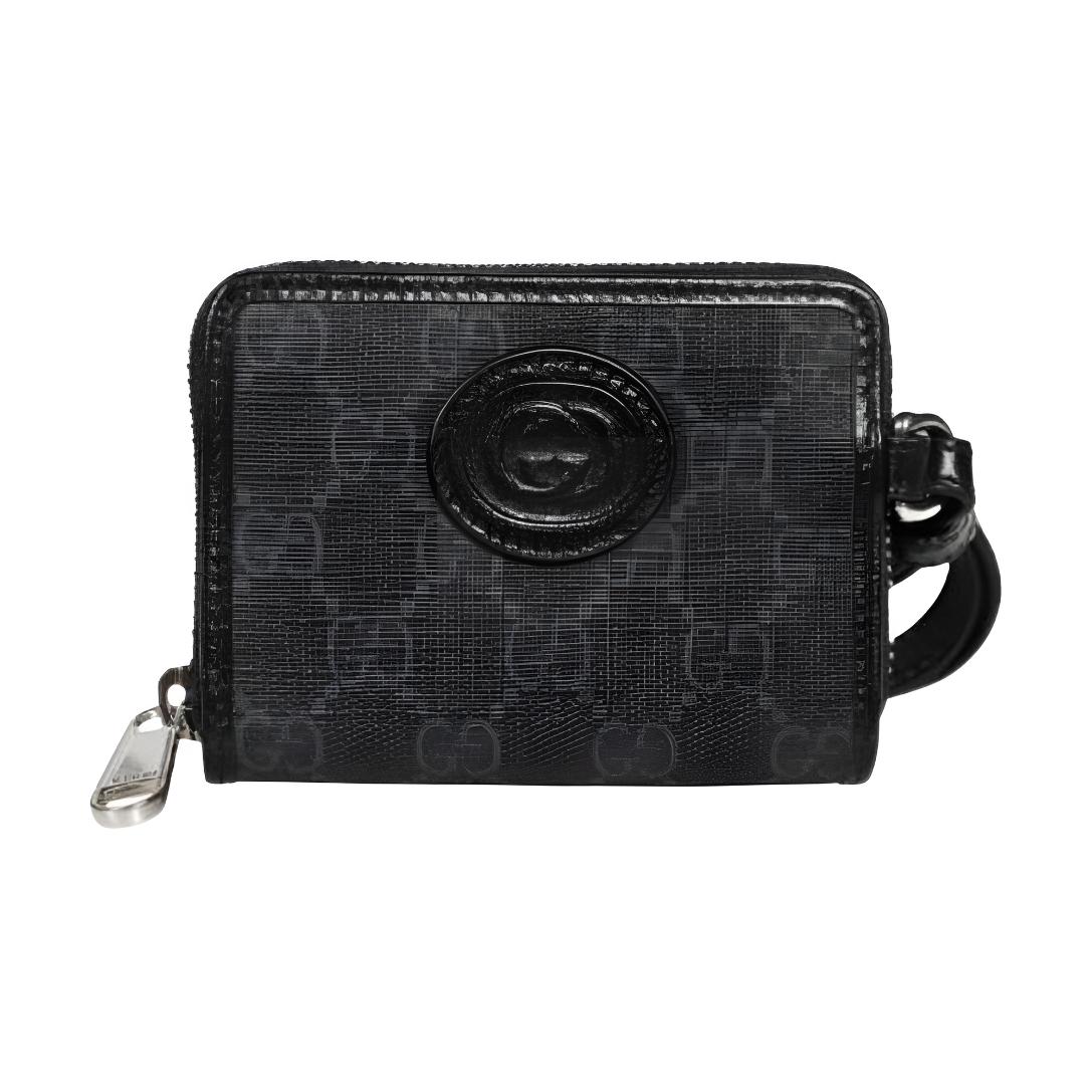 Мужской кошелек Gucci с логотипом (черный)