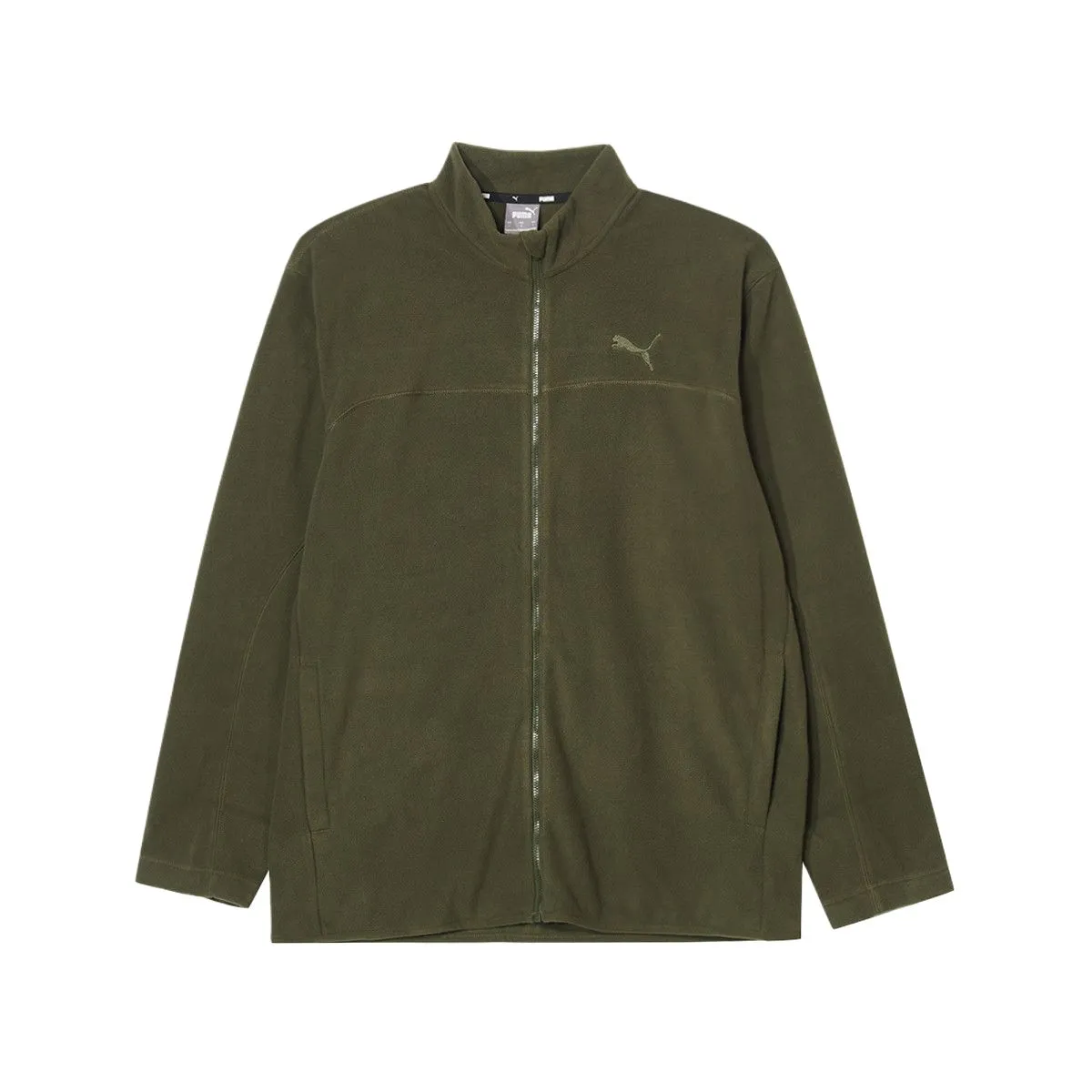 PUMA Velvet Jackets Men's Dark Olive Stand Collar Moderate